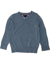 TOMMY HILFIGER Baby Boys V-Neck Jumper Sweater 18-24 Months Blue BL96