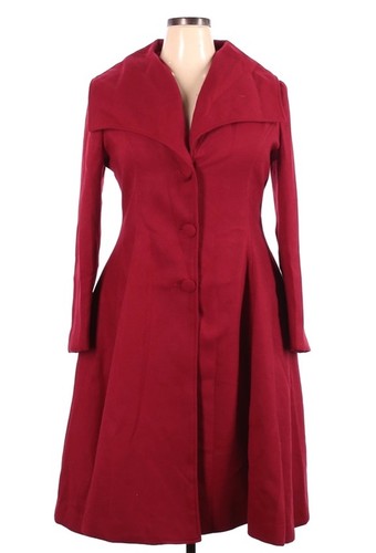Hell bunny red long coat - coat, with