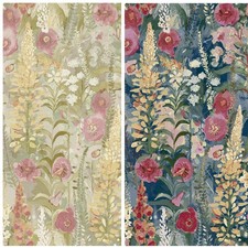 Watercolour Floral Wallpaper Lupin Blue Green Yellow Pink Red Flower Home Decor