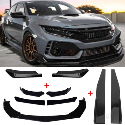 8pcs glossy black front - black, bumper