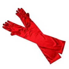 Ladies Long Red Finger Gloves