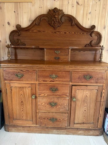 Ornate carved pine - , chiffonier