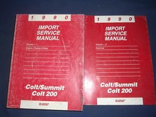 1990 DODGE EAGLE COLT / SUMMIT COLT 200 SERVICE SHOP REPAIR MANUAL FACTORY SET