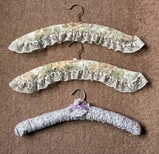 3 x Floral Padded Coat Hangers