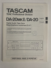 Tascam DA-20MKII Service Manual OEM English/French Digital Audio Tape Deck