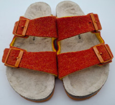 BIRKENSTOCK FUR ORANGE WOOL AND SHEARLING ARIZONA SLIPPER UK 4.5, EUR 37 REGULAR