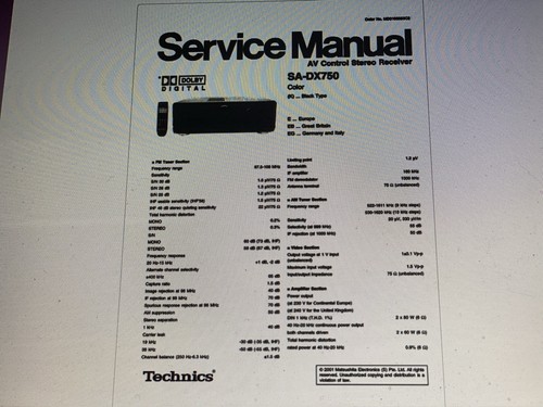 Technics dx750 service - technics,