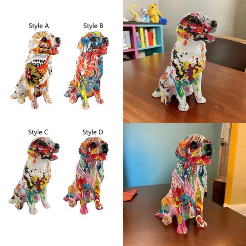 Colorful dog statues - colorful,