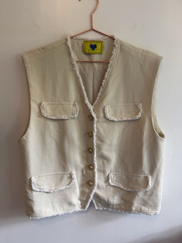 Women cream tweed fringed - cream,