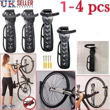 1-4 Bike Storage Wall Mounted Hook Bicycle Rack Hanger Holder Garage Steel Stand