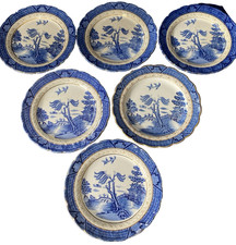 Booths Real Old Willow Salad Plates Set of 6 #9072 Mismatch