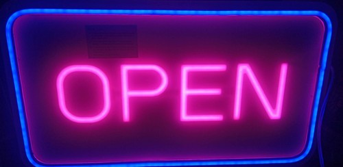 Pink and blue shop open - blue,