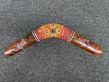Australian Wooden Boomerang Hand Painted Aboriginal Indigenous Art Australia 20”