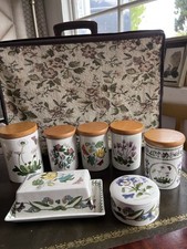 Portmeirion Botanic Garden 7 Piece Set Butter Dish Canisters 