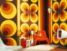 Vintage Retro 70s Big Circle Wallpaper Brown Orange Yellow AS Creation 7013-12