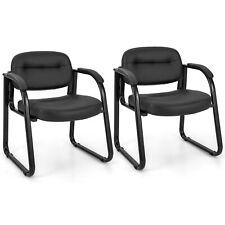 Waiting Room Chair Set of 2 Leather Guest Chair Home Office Reception Chairs