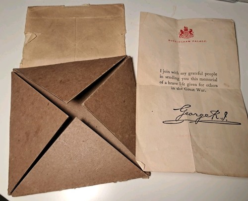 Ww1 death plaque original card - ww1,
