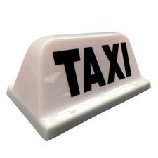 HACKNEY PRIVATE HIRE TAXI  ROOF SIGN MINI WHITE MAGNETIC TOP SIGN No Lights