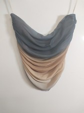 Womens Vera & Lucy Crop Top Sleeveless Strapless Size M Grey Beige