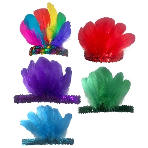 Feather headband sequins - headband,