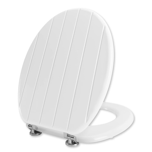 White wooden toilet seat - white,