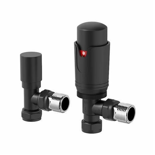 Angled black thermostatic - black,