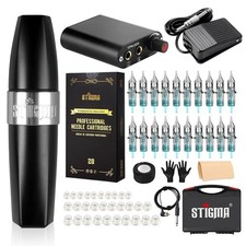 Stigma Tattoo Pen Machine Kit Rotary Complete Tattoo Set with 20Pcs Cartridges