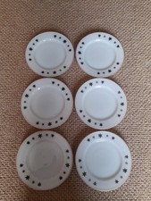 Vintage Pyrex Side Plates X 6 - Black Snowflake