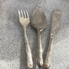 3 Piece  Vintage Electro Plated Fish Servers