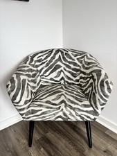 Stylish Zebra Velvet & Rattan