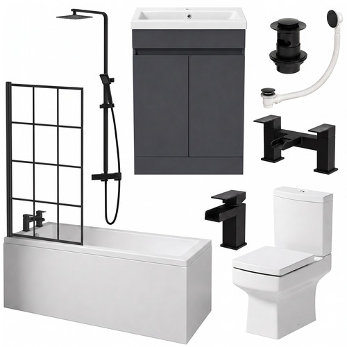 Complete square bathroom suite - complete,