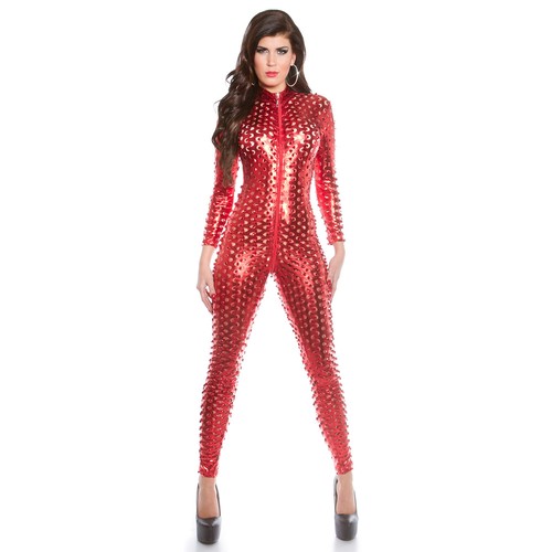 Leather look catsuit wetlook - catsuit,