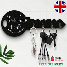 Wooden Key Holder with Hooks