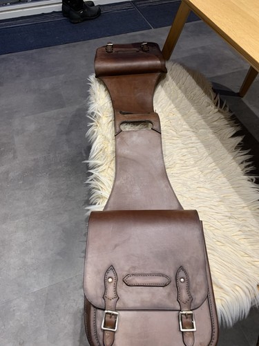 Vintage leather saddle bag - vintage,