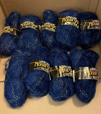 Vintage 1970's Mohair Wool Yarn spun with Glitter Bundle Blue Silver Jaeger