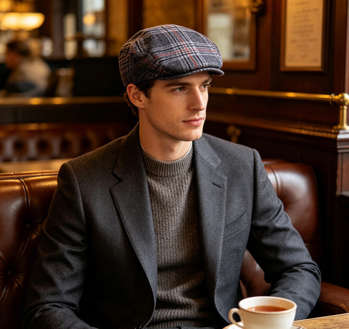 Tweed check flat - tweed,