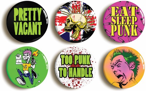 Punk rock badges buttons - 6, x
