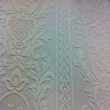 Anaglypta White Blown Vinyl Embossed Textured Paintable Pattern Wallpaper 261618