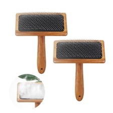 Bamyli 2PCS Bamboo Wood Air Cushion Needle Comb, Wool Carders, Hand Carders for
