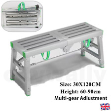 Folding Hop Up Work Platform Step Up Bench Plasterers Ladder Stool 300mmX1200mm