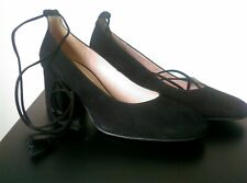 Black Suede Block Heel Shoe