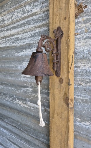 Vintage cast iron door bell - vintage,