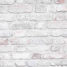 3D Pink Brick Wallpaper Grey