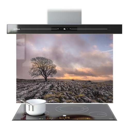 Kitchen glass splashback - kitchen,