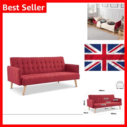Mario sofa bed red seater - sofa,