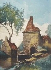 Old Water Mill In The North Around 1930 Wheat Water France