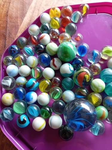 Job lot glass marbles - x,
