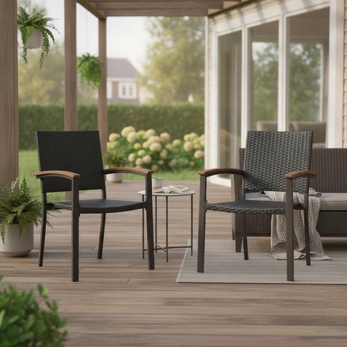 Rattan garden chairs set - rattan,