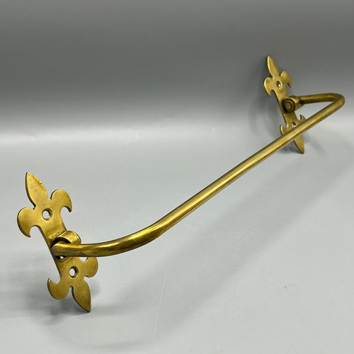 Vintage solid brass towel rail - towel,