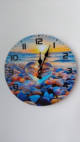 Sea scape heart clock - scape, &